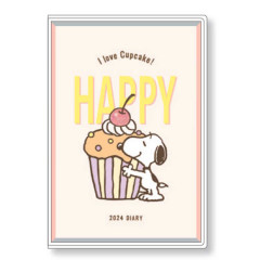 Japan Peanuts B7 Planner Monthly Schedule Book - 2024 / Snoopy Cupcake