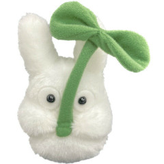 Japan Ghibli Fluffy Bean Bag Plush - My Neighbor Totoro / White Bunny Hold Leaf