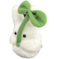 Japan Ghibli Fluffy Bean Bag Plush - My Neighbor Totoro / White Bunny Hold Leaf - 2