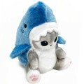 Japan Mofusand Fluffy Plush Toy - Grey Cat / Shark Hat - 2