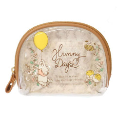 Japan Disney Cosmetic Pouch & Tissue Case - Pooh / Beige Hunny Days