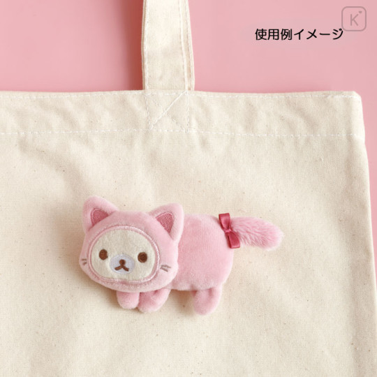 Japan San-X Plush Badge - Korilakkuma with Strawberry Cat - 3