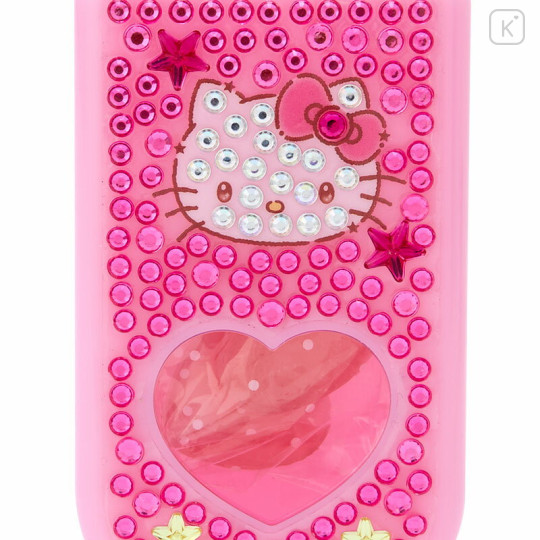 Japan Sanrio Original Glitter Deco Flip-phone-shaped Accessory Case - Hello Kitty - 2