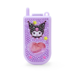 Japan Sanrio Original Glitter Deco Flip-phone-shaped Accessory Case - Kuromi