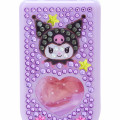 Japan Sanrio Original Glitter Deco Flip-phone-shaped Accessory Case - Kuromi - 2