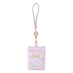 Japan Sanrio Pass Case with Reel - Little Twin Stars / Pink
