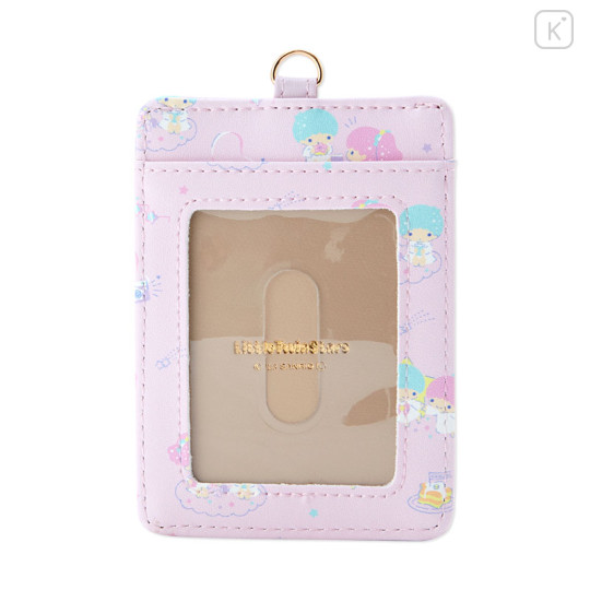 Japan Sanrio Pass Case with Reel - Little Twin Stars : Pink - 3