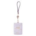 Japan Sanrio Pass Case with Reel - Little Twin Stars : Purple - 1