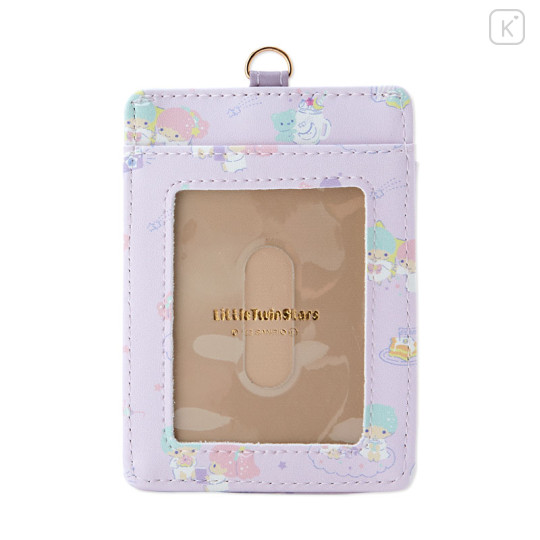 Japan Sanrio Pass Case with Reel - Little Twin Stars : Purple - 3