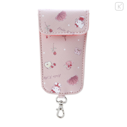 Japan Sanrio Key Case with Reel - Hello Kitty / Cute Touch of Color - 1