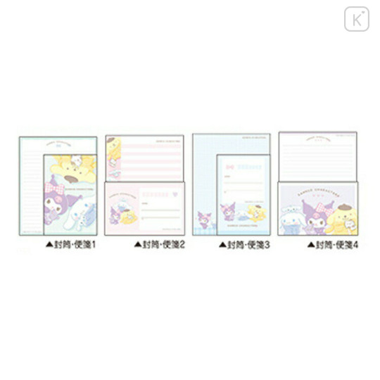 Japan Sanrio Letter Set - Cinnamoroll & Kuromi & Pompompurin / Fluffy Rabbit - 2