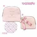 Japan Sanrio Round Pouch - My Melody / Pink & Gold Ribbon - 2