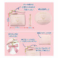 Japan Sanrio Reel Pass Case - My Melody / Pink & Gold Ribbon - 3