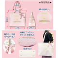 Japan Sanrio Tote Bag - Cinnamoroll / Blue & Gold Ribbon - 3