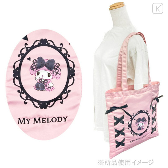 Japan Sanrio Tote Bag - My Melody / Moonlit Melokuro Midnight Pink - 3