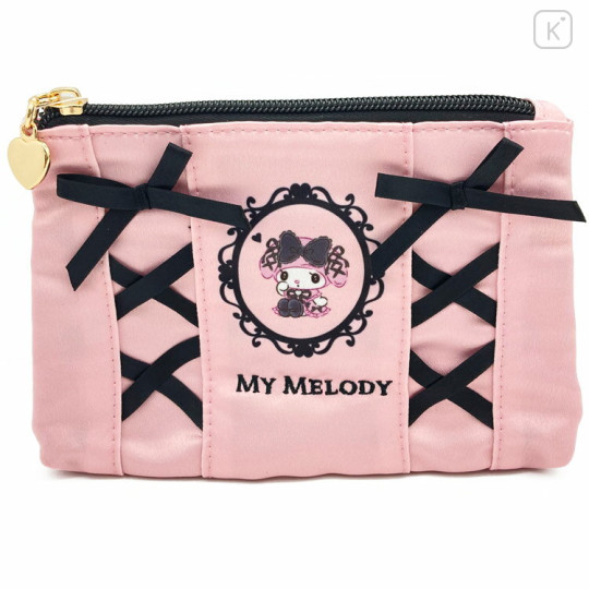 Japan Sanrio Flat Pouch - My Melody / Moonlit Melokuro Midnight Pink - 1