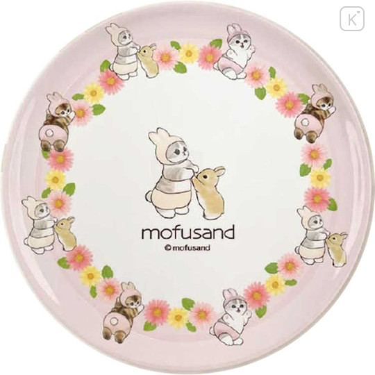 Japan Mofusand Melamine Plate 20cm - Cat : Rabbit Baby - 1