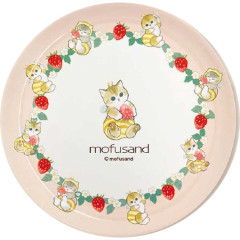 Japan Mofusand Melamine Plate 20cm - Cat : Strawberry Bee
