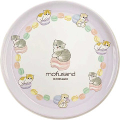 Japan Mofusand Melamine Plate - Cat / Macaroon