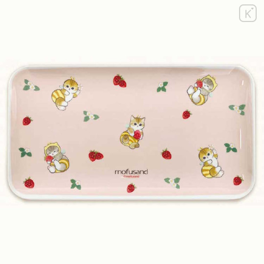 Japan Mofusand Melamine Tray - Cat / Strawberry Bee - 1