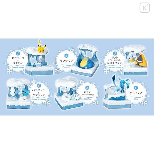 Japan Pokemon World Miniature Figure Full Set - Frozen Snowfield - 8