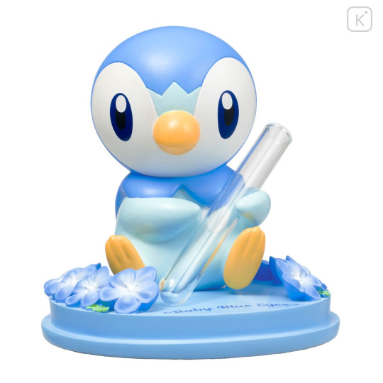 Japan Pokemon Single Flower Vase Figure - Piplup / Baby Blue Eyes - 2