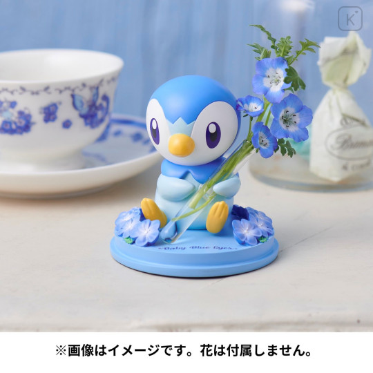 Japan Pokemon Single Flower Vase Figure - Piplup / Baby Blue Eyes - 8