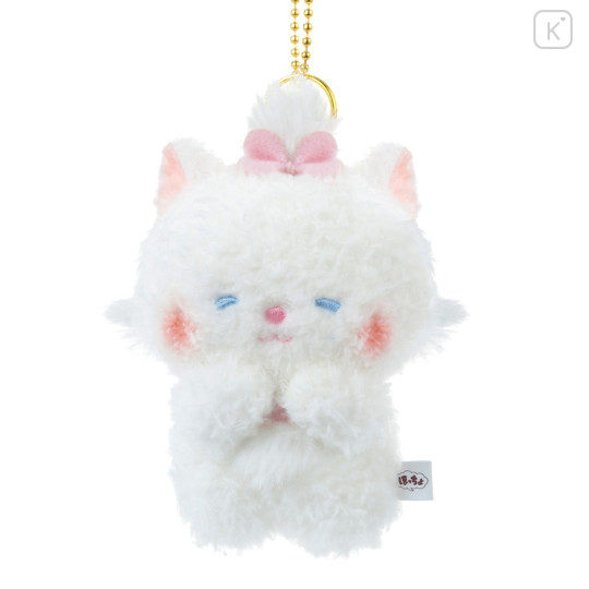 Japan Disney Store Fluffy Plush Keychain - Marie Cat / Hoccho Blessed - 1