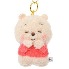 Japan Disney Store Fluffy Plush Keychain - Pooh / Hoccho Blessed