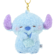 Japan Disney Store Fluffy Plush Keychain - Stitch / Hoccho Blessed