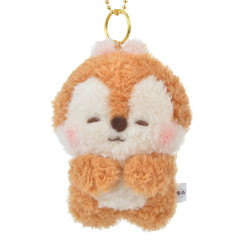 Japan Disney Store Fluffy Plush Keychain - Chip / Hoccho Blessed
