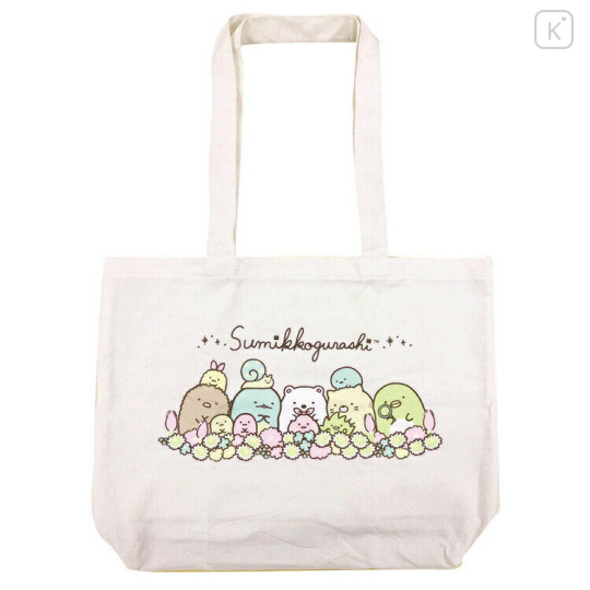 Japan San-X Tote Bag & Drawstring Bag Set - Sumikko Gurashi / Flower Garden - 1