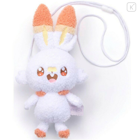 Japan Pokemon Plush Fluffy Pochette - Scorbunny / Pokepeace - 1