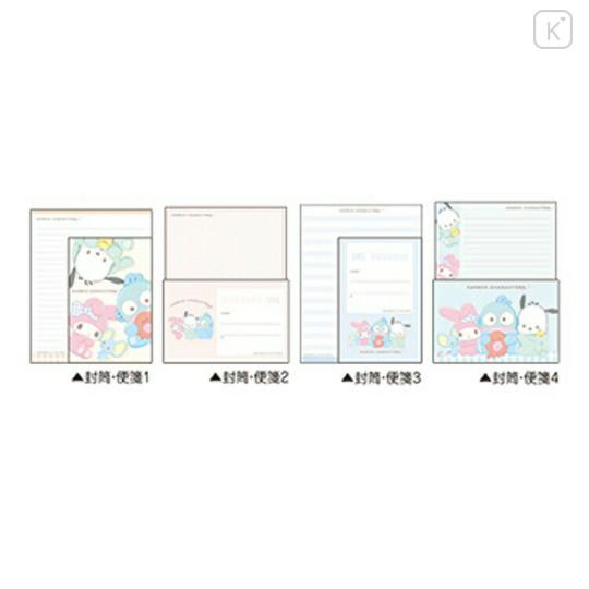 Japan Sanrio Letter Set - Hangyodon & My Melody & Pochacco / Fluffy Rabbit - 2