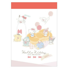 Japan Sanrio Mini Notepad - Ribbon Party / Hello Kitty 50th Anniversary