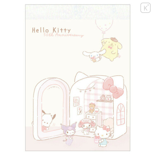 Japan Sanrio Mini Notepad - Room Party / Hello Kitty 50th Anniversary - 1