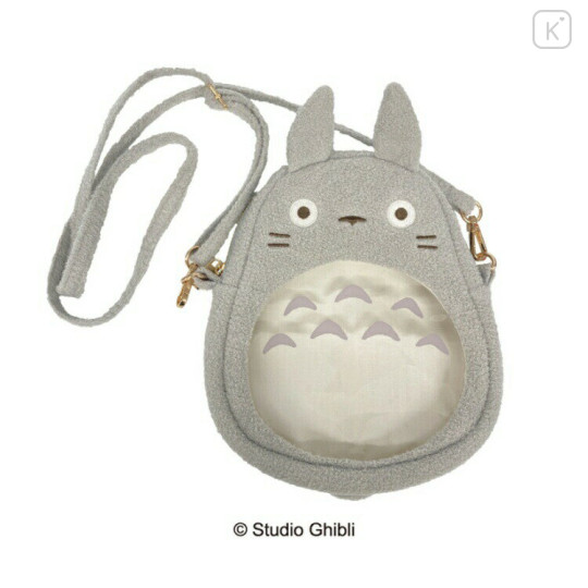 Japan Ghibli Plush Fluffy Pochette - My Neighbor Totoro / Grey - 1