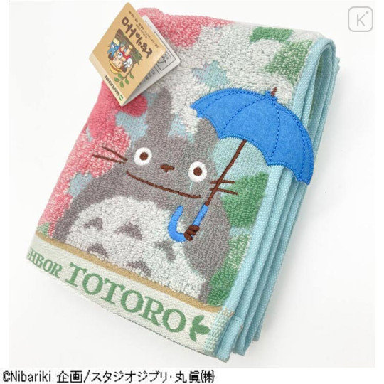 Japan Ghibli Embroidery Face Towel - My Neighbor Totoro / Rainy Flowers - 2