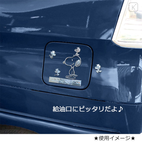 Japan Peanuts Car Vinyl Sticker Set - Snoopy & Woodstock / Sliver - 2
