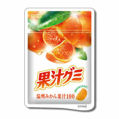 Japan Vinyl Deco Sticker - Meiji Fruit Juice Gummy / Orange