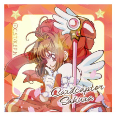 Japan Cardcaptor Sakura Hologram Sticker - Sakura Kinomoto : Orange