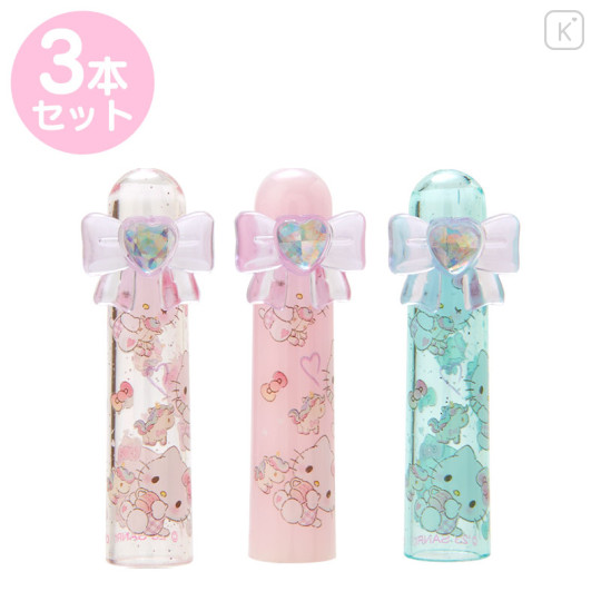 Japan Sanrio Original Pencil Cap 3pcs Set - Hello Kitty / Sparkling Stone - 1