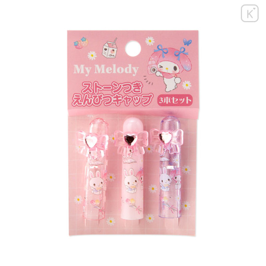 Japan Sanrio Original Pencil Cap 3pcs Set - My Melody / Sparkling Stone - 2