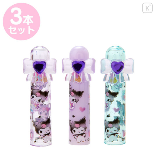 Japan Sanrio Original Pencil Cap 3pcs Set - Kuromi / Sparkling Stone - 1