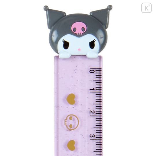 Japan Sanrio Original Mascot Slim Ruler 15cm - Kuromi - 2