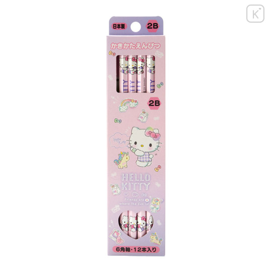 Japan Sanrio Original 2B Pencil 12pcs Set - Hello Kitty - 1