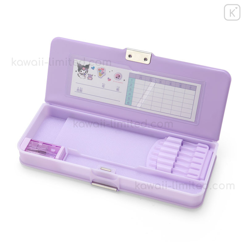 Sanrio Kuromi Pencil Case Box Vintage Style Sharpener Purple Kawaii Anime  Cute