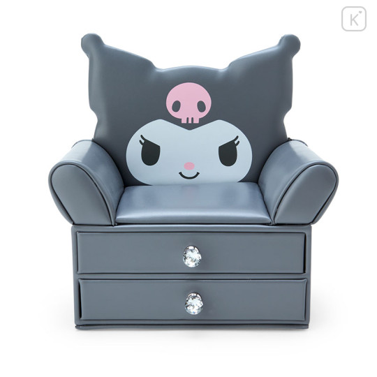 Japan Sanrio Original Sofa Shaped Accessory Case 2 Tiers - Kuromi - 1