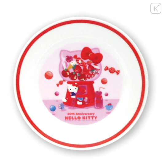 Japan Sanrio Ceramic Plate - Hello Kitty Pink / 50th Anniversary - 1