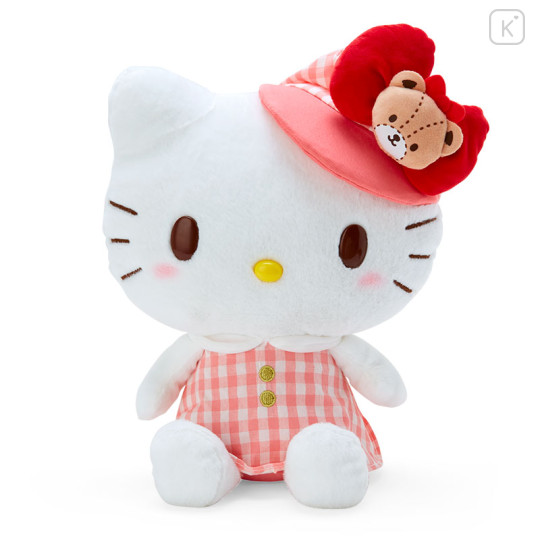 Japan Sanrio Mascot Plush Toy (M) - Hello Kitty / Gingham Casquette - 1